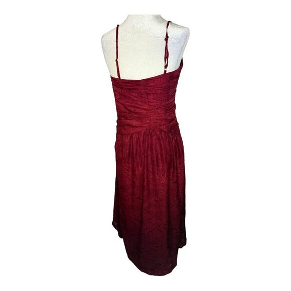 NWOT LOST + WANDER XS Celestial‎ Glow Metallic Stripe Cocktail Dress In Maroon - Picture 4 of 6